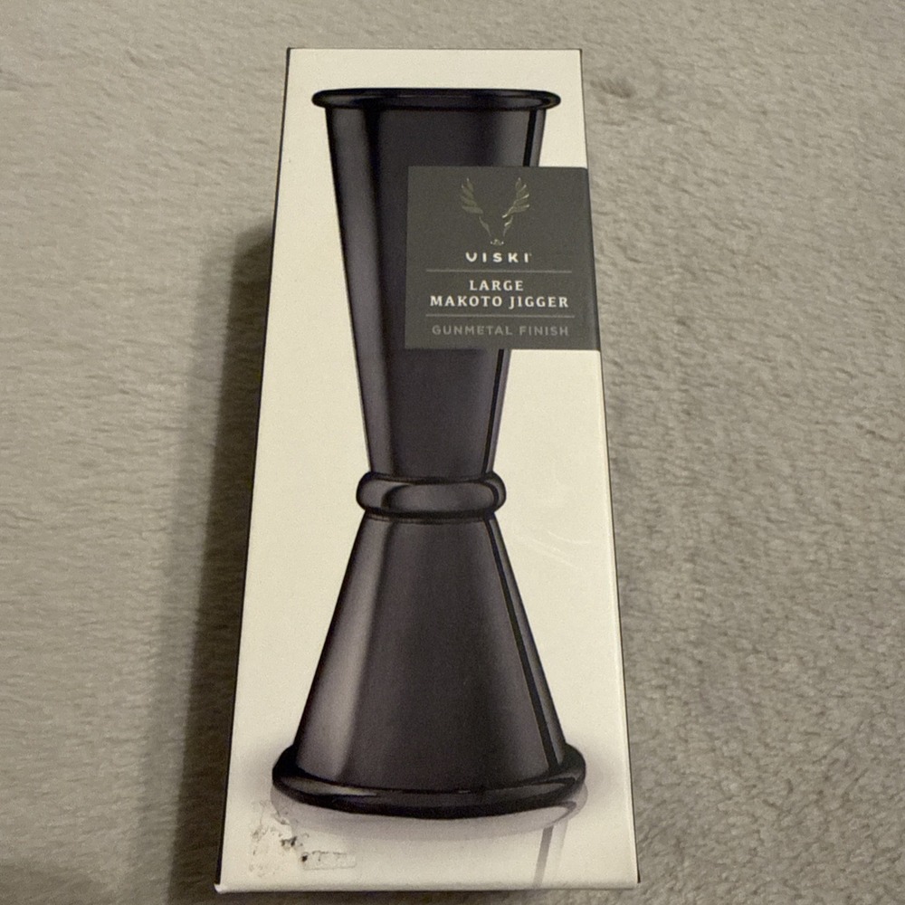 Viski Professional Japanese Style Makoto Jigger Shots Bar Tools Gunmetal New NIB